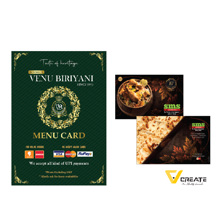 menu card printing in coimbator